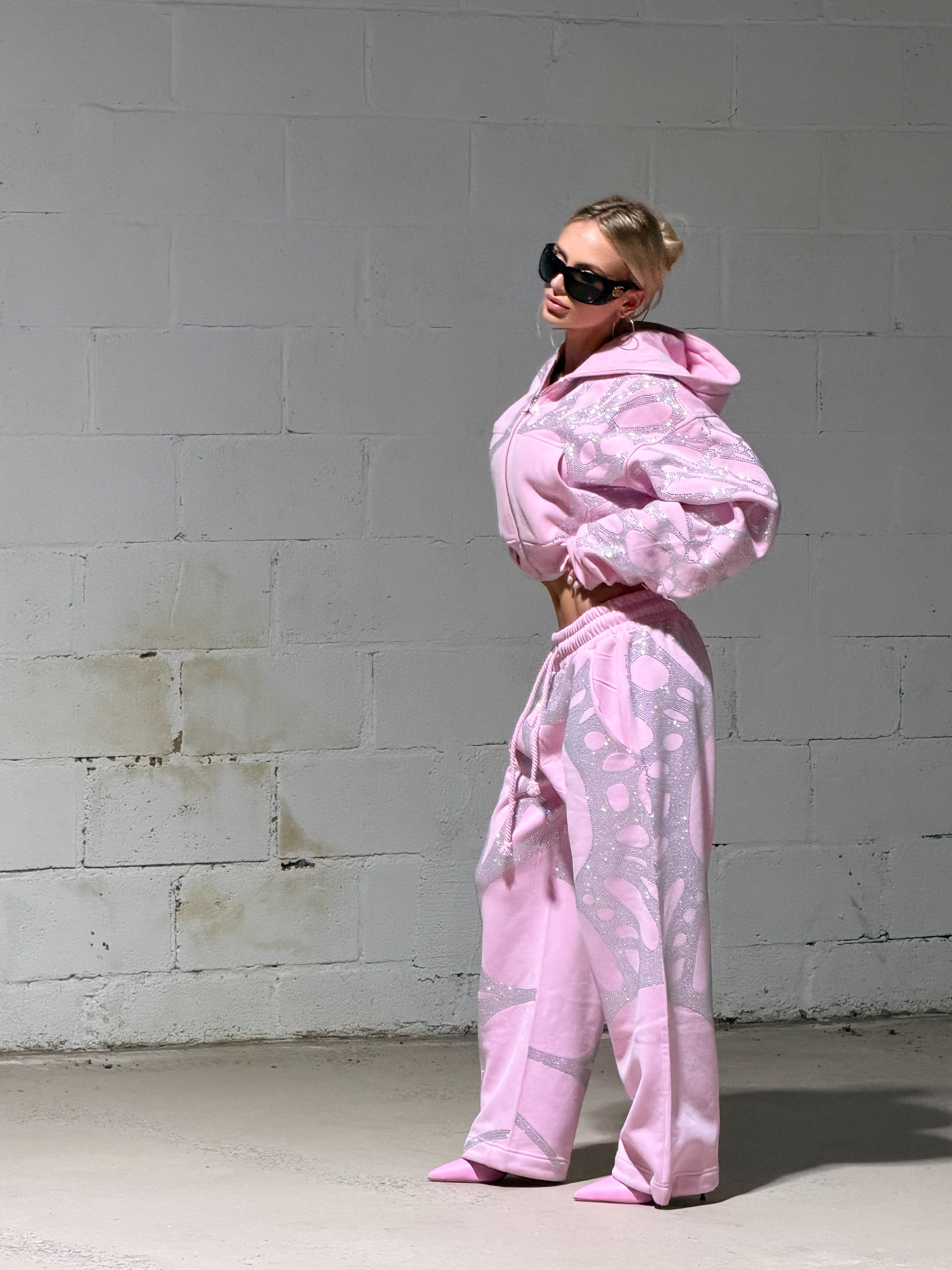 Ascent Pink Rhinestone Sweatpants