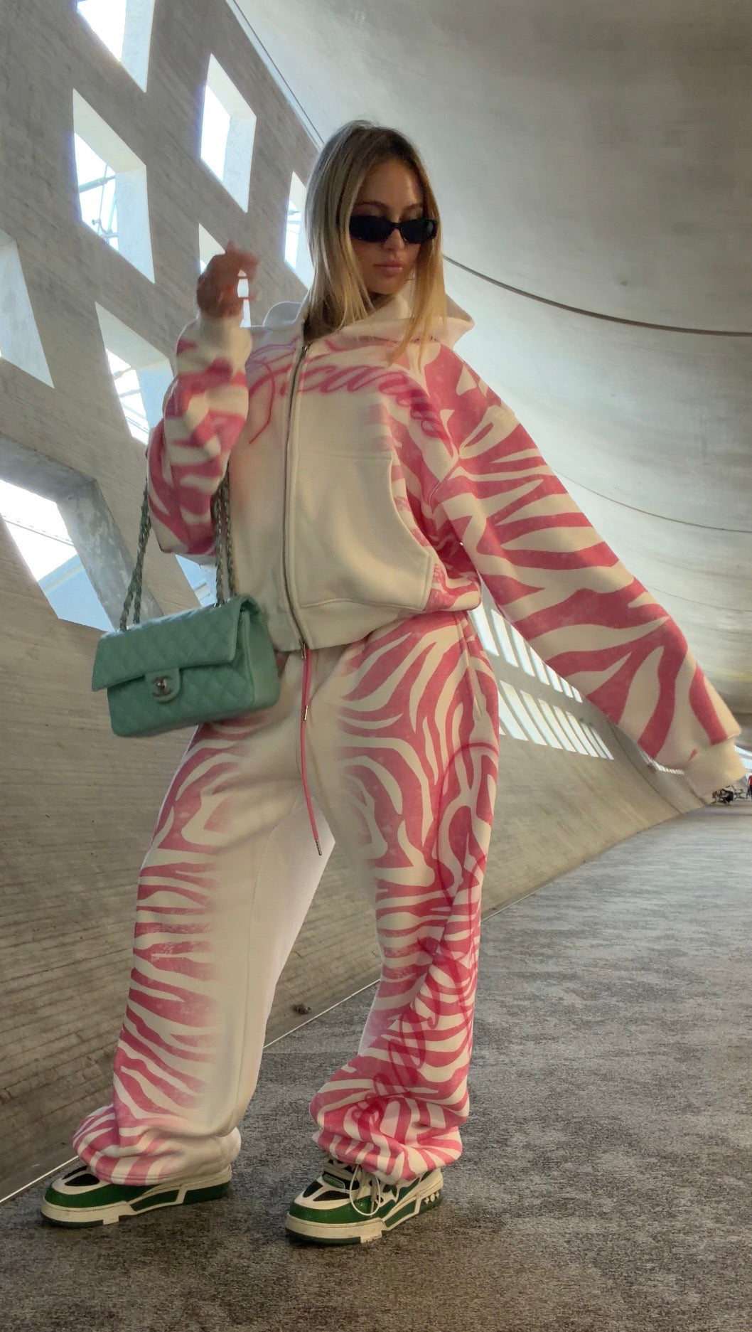 Pink Zebra Blanket Sweatpants
