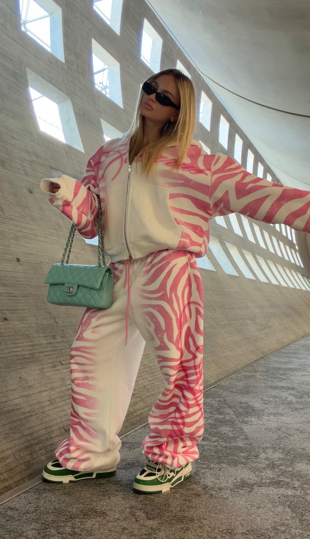 Pink Zebra Blanket Sweatpants