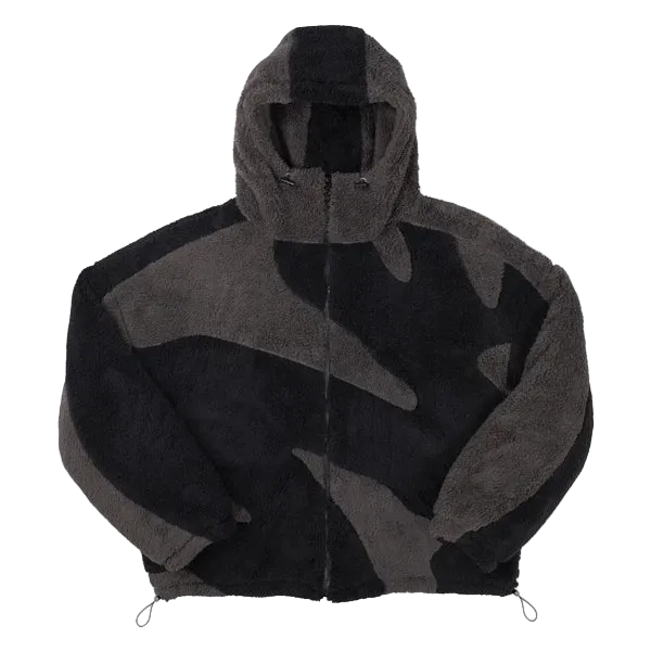Fluffy Sherpa Jacket - Black
