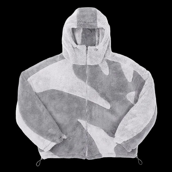 Fluffy Sherpa Jacket - Light Grey