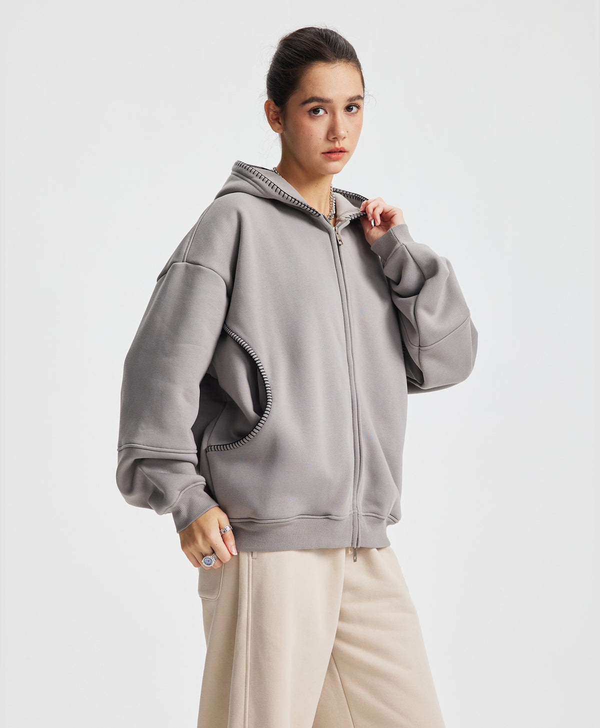 Austhic  SHADOWLINE ZIP HOODIE