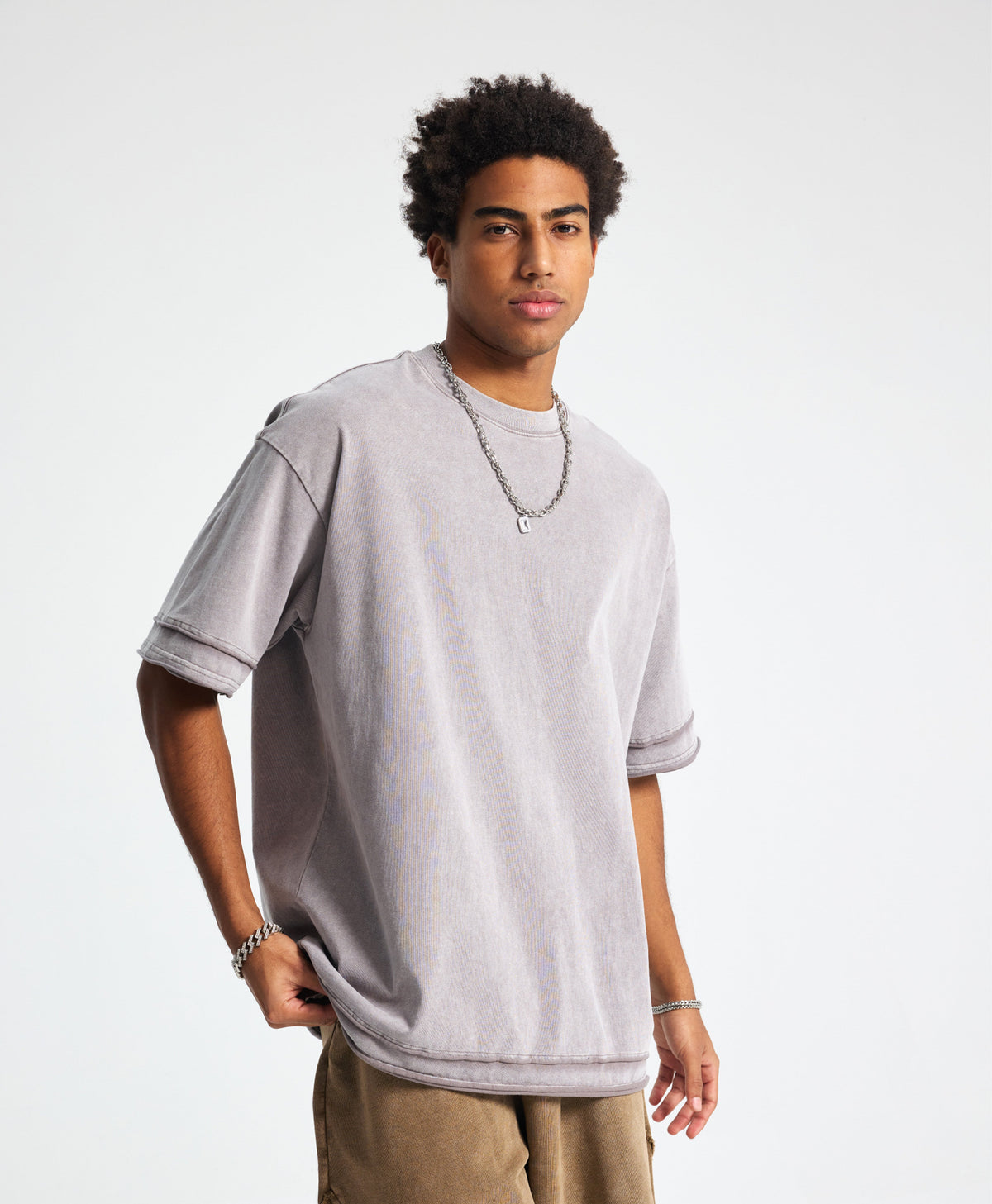 Austhic  WASHED TWIN LAYER TEE