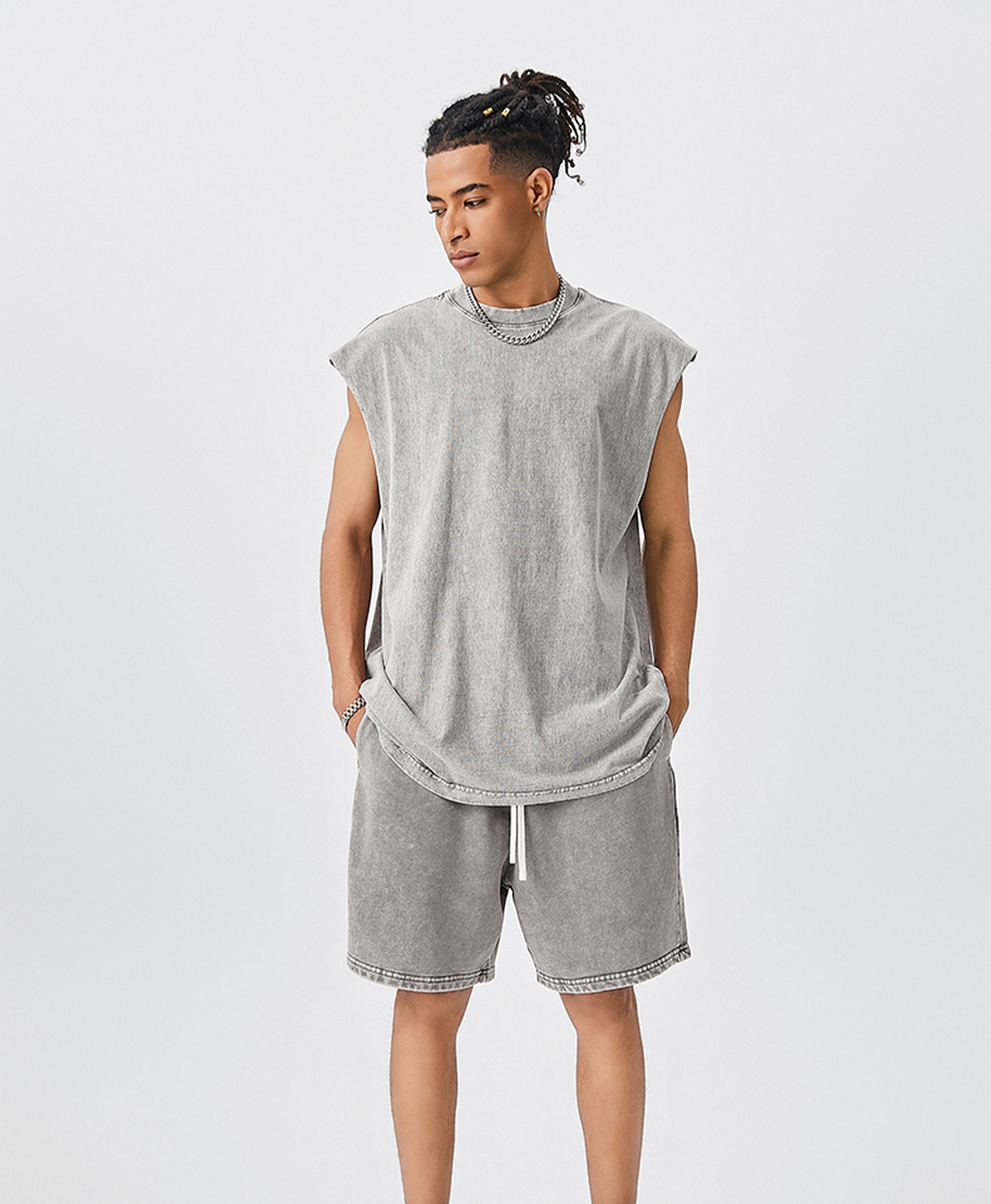 ATHENTIQ WASHED MUSCLE TEE