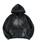ATHENTIQ WASHED RIPPED ZIP HOODIE