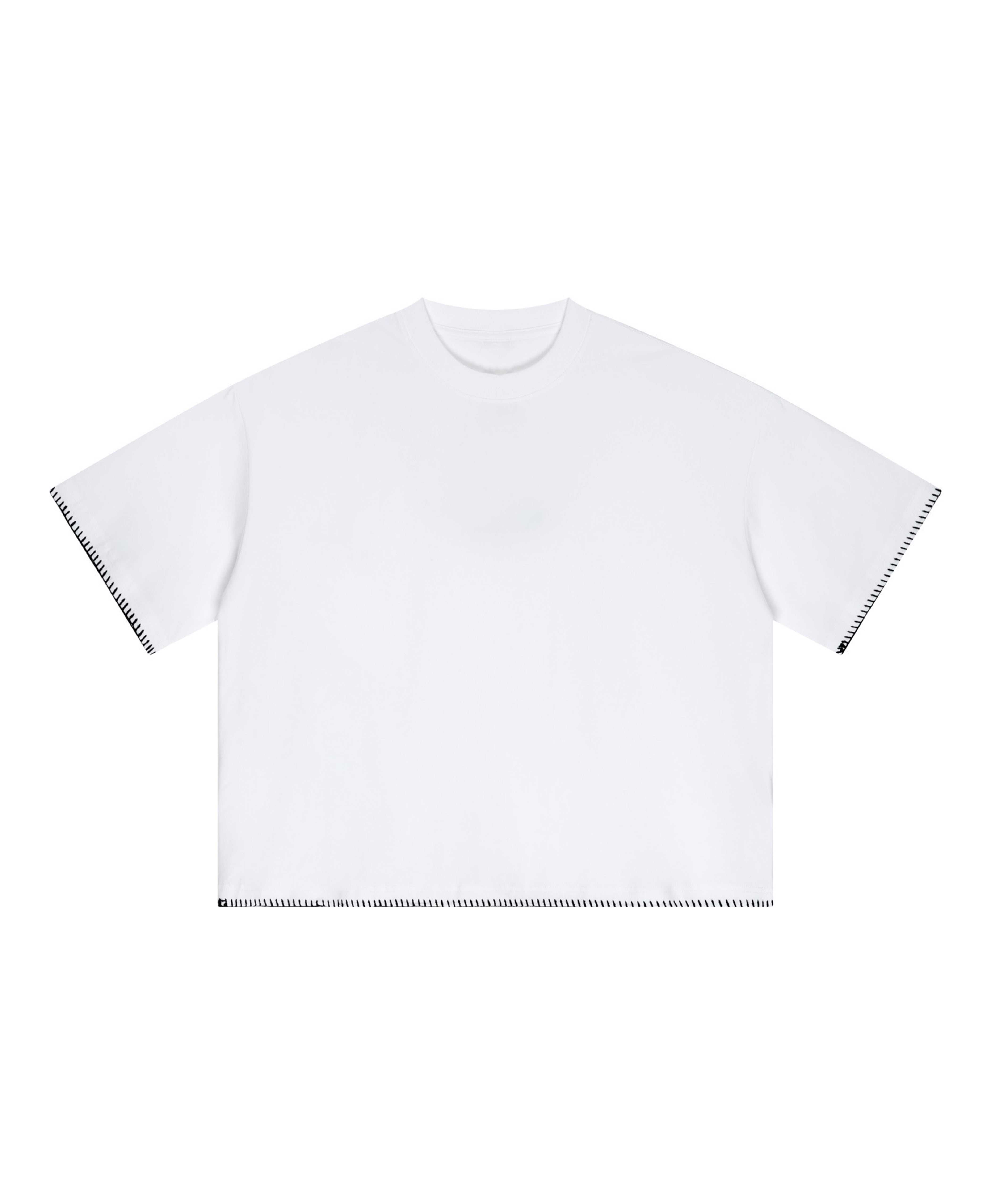 Austhic PREMIUM BLACK STITCHED BOXY TEE