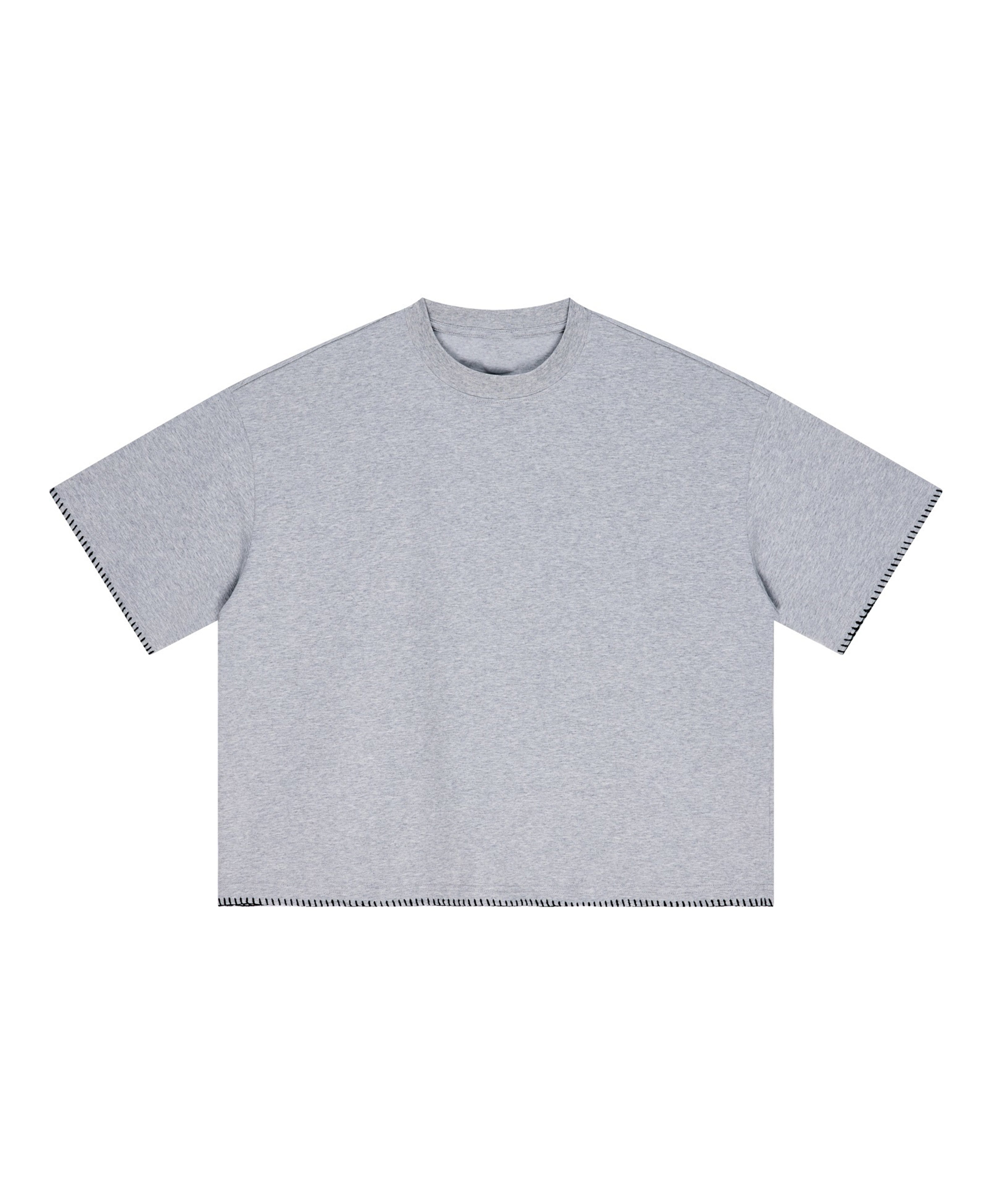 Austhic PREMIUM BLACK STITCHED BOXY TEE