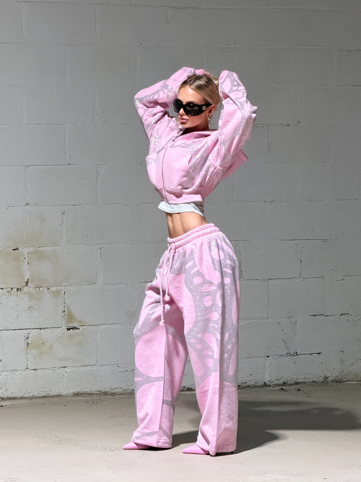Ascent Pink Rhinestone Sweatpants