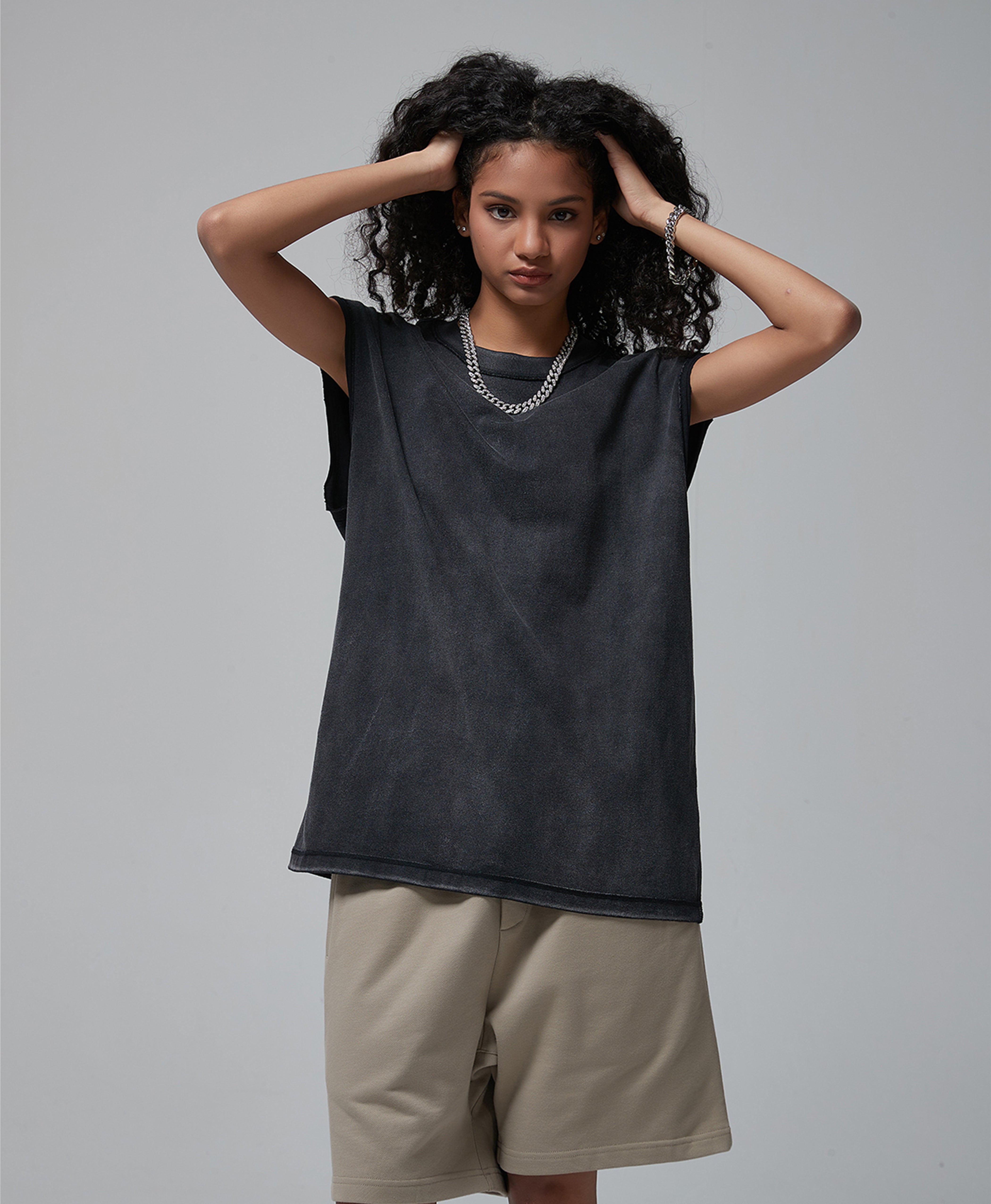 Austhic PREMIUM WASHED CUT OFF